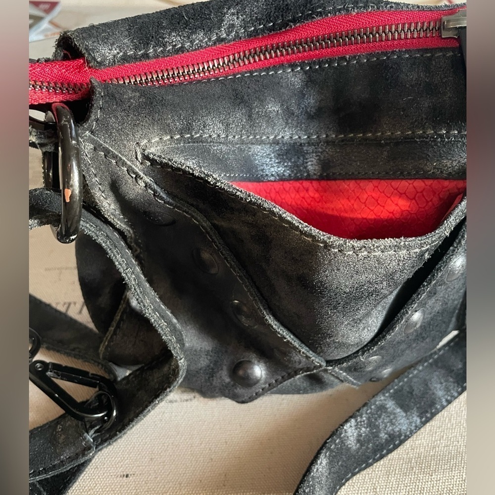 Hammitt Andrew Crossbody Convertible Leather/ Suede with Red leather Interior - Picture 4 of 16
